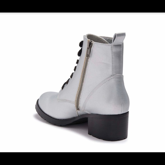 Silver Lace Up Boot - Picture 2 of 8